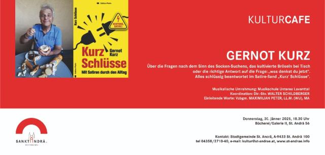 Einladung Kulturcafe Gernot Kurz